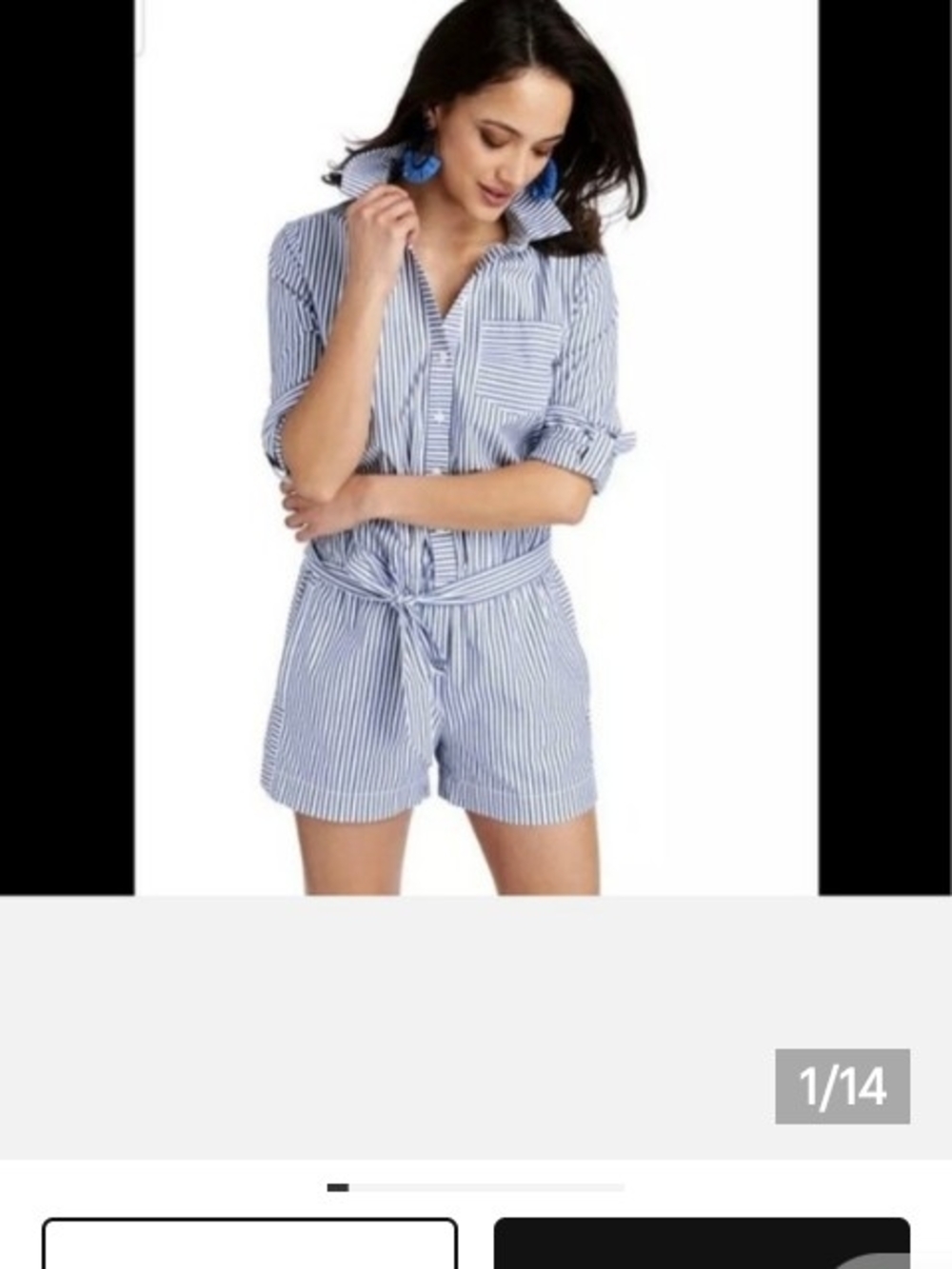 Vineyard Vines Blue and White Striped Tie-Waist Romper